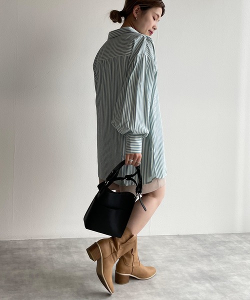Alley by w closet（アリーバイダブルクローゼット）の「【Alley】ウエスタンブーツ（ブーツ・レディース・グレイッシュベージュ/ダークブラウン系1・M/L）」の16枚目の写真