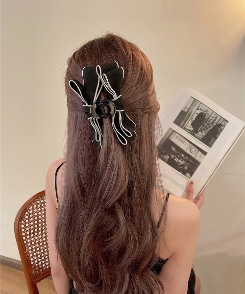 LAC-VERT（ラック・ヴェール）の「リボンラウンドヘアクリップ（バレッタ/ヘアクリップ・レディース・ホワイト/ブラック・FREE）」の16枚目の写真