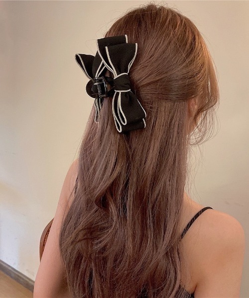 LAC-VERT（ラック・ヴェール）の「リボンラウンドヘアクリップ（バレッタ/ヘアクリップ・レディース・ホワイト/ブラック・FREE）」の19枚目の写真