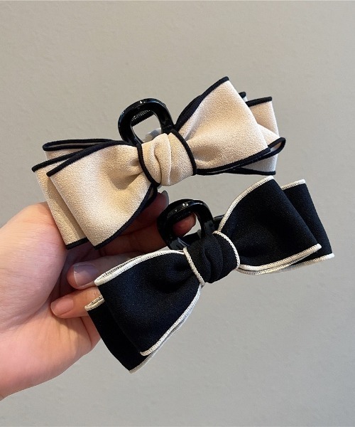 LAC-VERT（ラック・ヴェール）の「リボンラウンドヘアクリップ（バレッタ/ヘアクリップ・レディース・ホワイト/ブラック・FREE）」の13枚目の写真