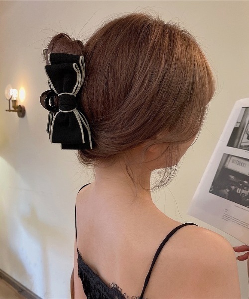 LAC-VERT（ラック・ヴェール）の「リボンラウンドヘアクリップ（バレッタ/ヘアクリップ・レディース・ホワイト/ブラック・FREE）」の20枚目の写真