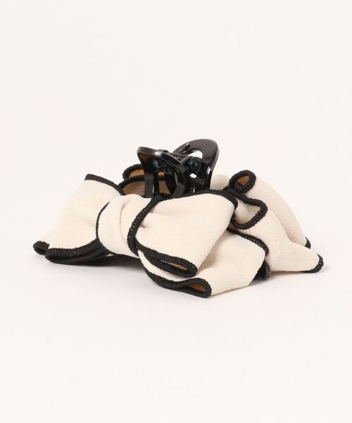 LAC-VERT（ラック・ヴェール）の「リボンラウンドヘアクリップ（バレッタ/ヘアクリップ・レディース・ホワイト/ブラック・FREE）」の4枚目の写真