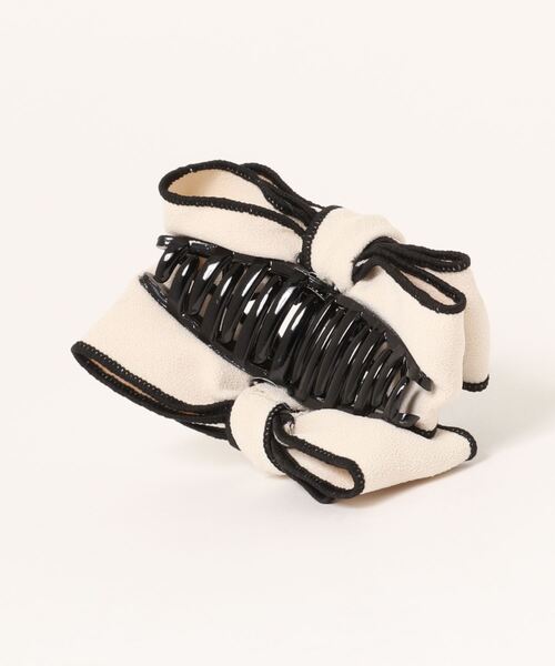 LAC-VERT（ラック・ヴェール）の「リボンラウンドヘアクリップ（バレッタ/ヘアクリップ・レディース・ホワイト/ブラック・FREE）」の3枚目の写真