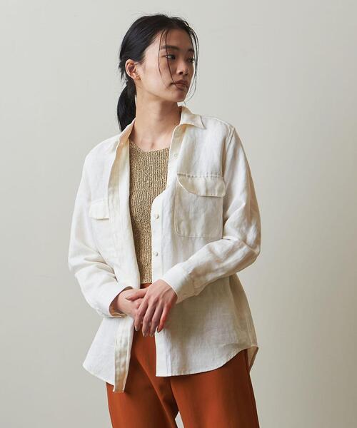 Steven Alan(スティーブンアラン)の「<Steven Alan>HEMP TWILL SHIRT/シャツ(シャツ/ブラウス・レディース・ホワイト/ベージュ・S/M)」の3枚目の写真