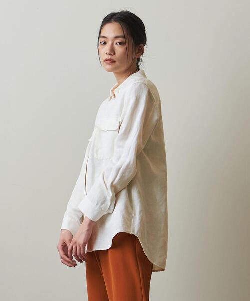 Steven Alan(スティーブンアラン)の「<Steven Alan>HEMP TWILL SHIRT/シャツ(シャツ/ブラウス・レディース・ホワイト/ベージュ・S/M)」の4枚目の写真