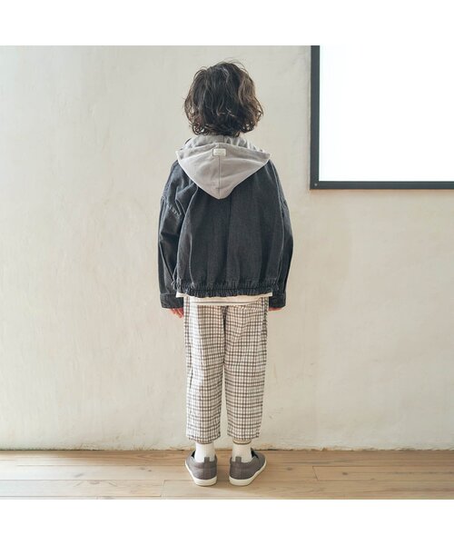 apres les cours（アプレレクール）の「フード付きデニムジャケット（デニムジャケット・キッズ・ブラック/ブルー・120/80/130/90/100/110）」の16枚目の写真
