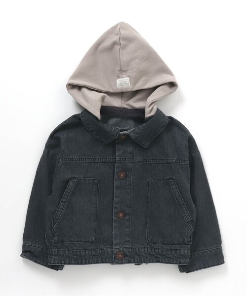 apres les cours（アプレレクール）の「フード付きデニムジャケット（デニムジャケット・キッズ・ブラック/ブルー・120/80/130/90/100/110）」の13枚目の写真