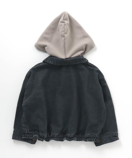 apres les cours（アプレレクール）の「フード付きデニムジャケット（デニムジャケット・キッズ・ブラック/ブルー・120/80/130/90/100/110）」の10枚目の写真