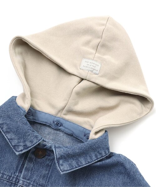 apres les cours（アプレレクール）の「フード付きデニムジャケット（デニムジャケット・キッズ・ブラック/ブルー・120/80/130/90/100/110）」の8枚目の写真