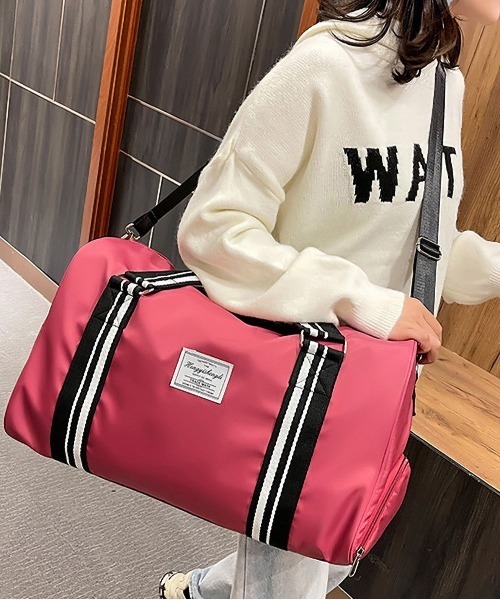 TABI PAL（タビパル）の「スポーツバッグ　旅行バッグ（ボストンバッグ・レディース・ローズ/レッド/ブラック/ミント/ピンク/パープル・FREE）」の5枚目の写真