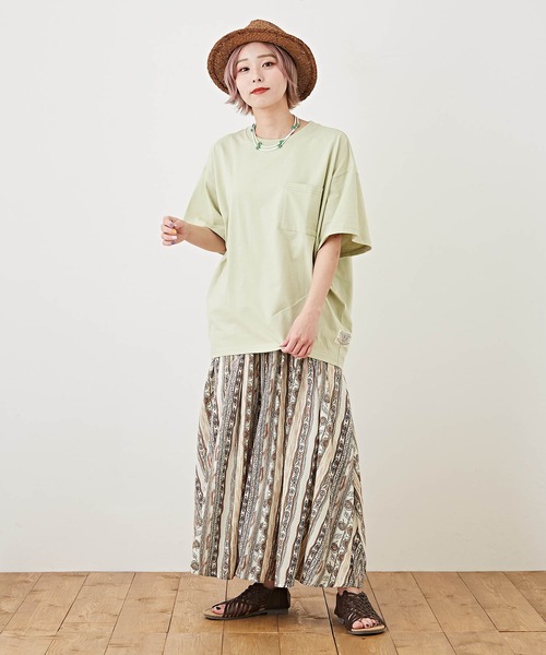 CUBE SUGAR(キューブシュガー)の「インド綿総柄プリントロングギャザースカート(スカート・レディース・ネイビー/マルチ/ナチュラル・M)」の11枚目の写真