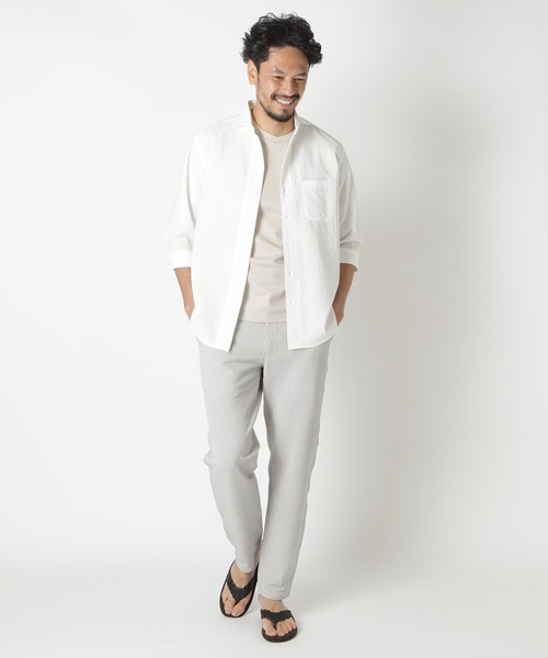 MEN'S BIGI(メンズビギ)の「シェブロン柄リンクスTシャツ(Tシャツ/カットソー・メンズ・ホワイト/ブラック/ベージュ/オレンジ・01/02/03)」の19枚目の写真