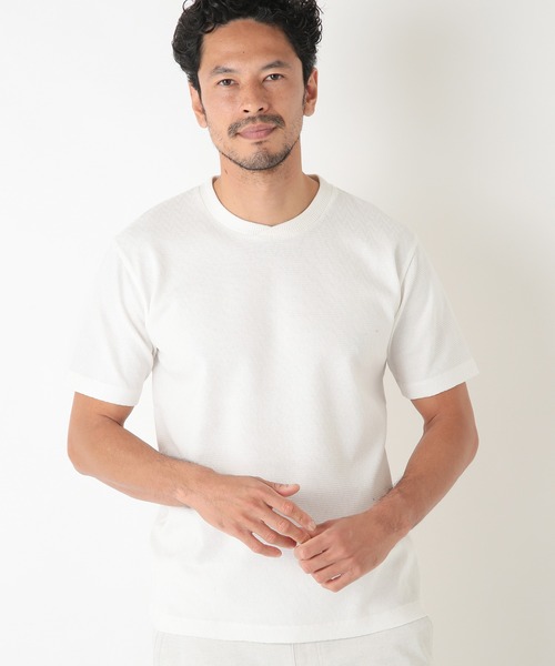 MEN'S BIGI(メンズビギ)の「シェブロン柄リンクスTシャツ(Tシャツ/カットソー・メンズ・ホワイト/ブラック/ベージュ/オレンジ・01/02/03)」の5枚目の写真