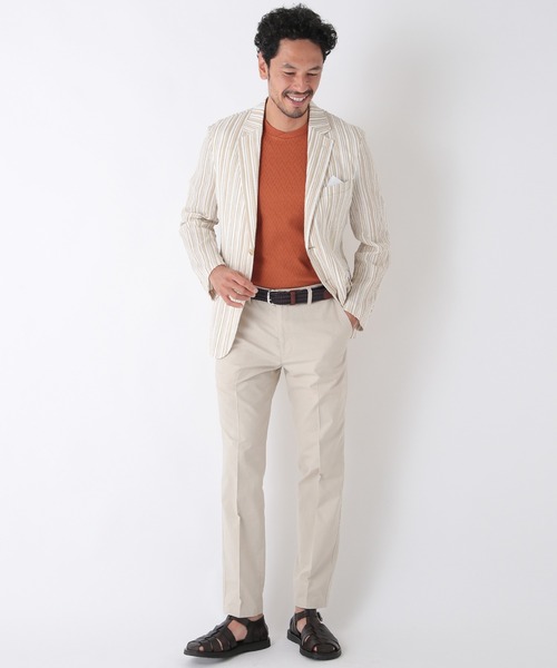 MEN'S BIGI(メンズビギ)の「シェブロン柄リンクスTシャツ(Tシャツ/カットソー・メンズ・ホワイト/ブラック/ベージュ/オレンジ・01/02/03)」の20枚目の写真