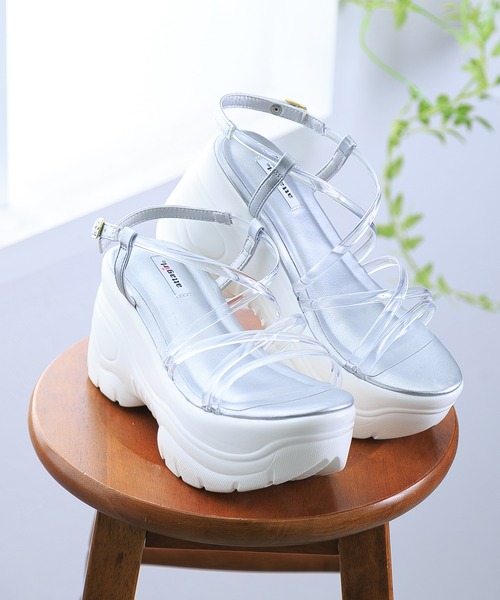 attagirl(アタガール)の「厚底ソールコードストラップサンダル(サンダル・レディース・ホワイト/ブラック/クリア・S/M/L/LL)」の3枚目の写真