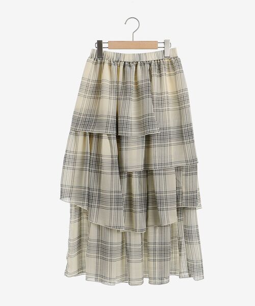 MAJESTIC LEGON（マジェスティックレゴン）の「アシメティアードスカート（スカート・レディース・ホワイト系その他2/ベージュ系その他2/ブラック系その他・MEDIUM）」の12枚目の写真