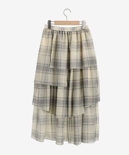 MAJESTIC LEGON（マジェスティックレゴン）の「アシメティアードスカート（スカート・レディース・ホワイト系その他2/ベージュ系その他2/ブラック系その他・MEDIUM）」の14枚目の写真