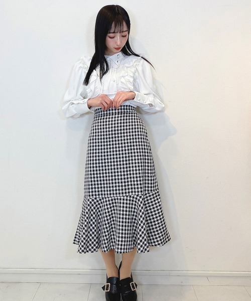 titty&Co. PETIT(ティティアンドコープティ)の「【titty&Co.PETIT】ギンガムマーメイドスカート(スカート・レディース・マルチ・SMALL/MEDIUM)」の1枚目の写真