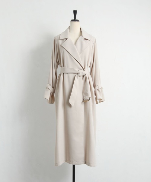 tocco closet(トッコ クローゼット)の「チュールプリーツ切り替えトレンチコート(トレンチコート・レディース・ベージュ/ベージュ系その他・M)」の18枚目の写真
