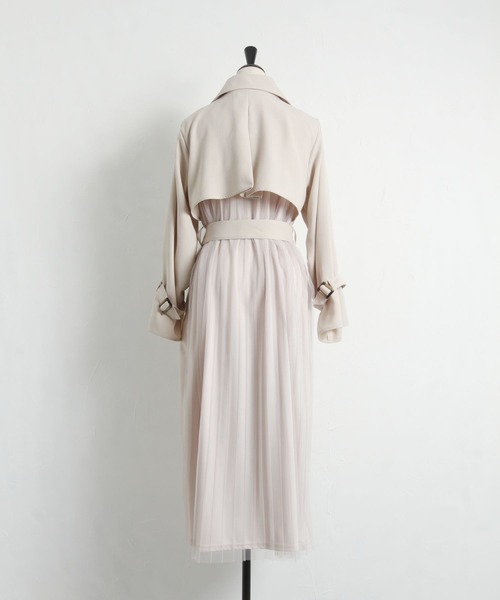 tocco closet(トッコ クローゼット)の「チュールプリーツ切り替えトレンチコート(トレンチコート・レディース・ベージュ/ベージュ系その他・M)」の19枚目の写真