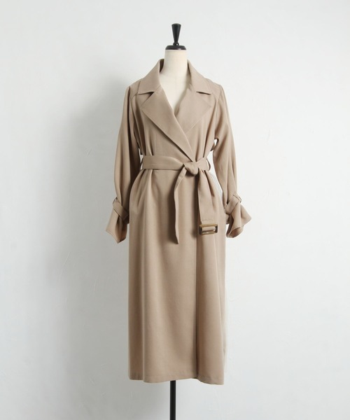 tocco closet(トッコ クローゼット)の「チュールプリーツ切り替えトレンチコート(トレンチコート・レディース・ベージュ/ベージュ系その他・M)」の20枚目の写真