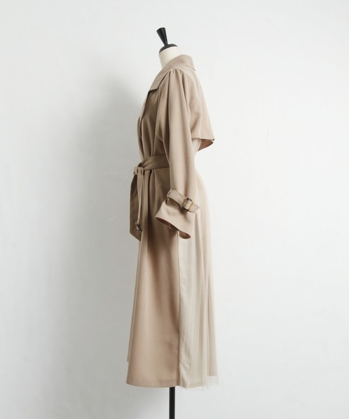 tocco closet(トッコ クローゼット)の「チュールプリーツ切り替えトレンチコート(トレンチコート・レディース・ベージュ/ベージュ系その他・M)」の21枚目の写真
