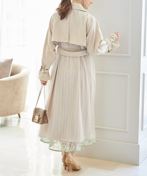 tocco closet(トッコ クローゼット)の「チュールプリーツ切り替えトレンチコート(トレンチコート・レディース・ベージュ/ベージュ系その他・M)」の16枚目の写真