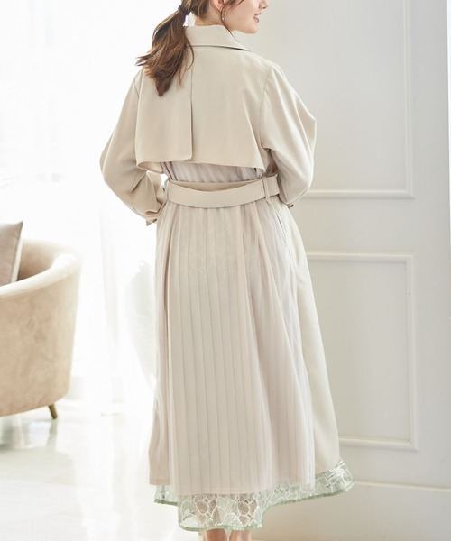 tocco closet(トッコ クローゼット)の「チュールプリーツ切り替えトレンチコート(トレンチコート・レディース・ベージュ/ベージュ系その他・M)」の17枚目の写真