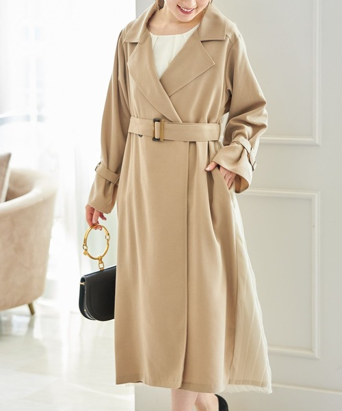 tocco closet(トッコ クローゼット)の「チュールプリーツ切り替えトレンチコート(トレンチコート・レディース・ベージュ/ベージュ系その他・M)」の4枚目の写真