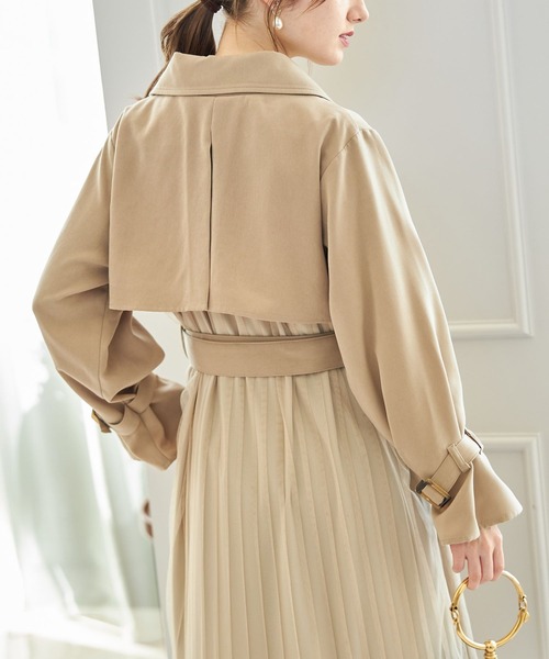 tocco closet(トッコ クローゼット)の「チュールプリーツ切り替えトレンチコート(トレンチコート・レディース・ベージュ/ベージュ系その他・M)」の8枚目の写真
