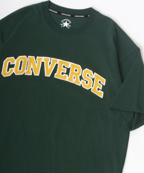 CONVERSE(コンバース)の「CONVERSE/コンバース ビッグシルエット カレッジロゴ アップリケ刺繍 Tシャツ(Tシャツ/カットソー・メンズ・ホワイト/ネイビー/グリーン/スミクロ・LL/M/L)」の1枚目の写真