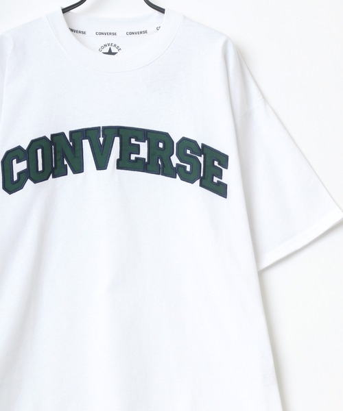 CONVERSE(コンバース)の「CONVERSE/コンバース ビッグシルエット カレッジロゴ アップリケ刺繍 Tシャツ(Tシャツ/カットソー・メンズ・ホワイト/ネイビー/グリーン/スミクロ・LL/M/L)」の7枚目の写真