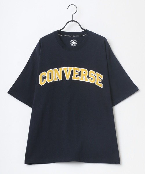 CONVERSE(コンバース)の「CONVERSE/コンバース ビッグシルエット カレッジロゴ アップリケ刺繍 Tシャツ(Tシャツ/カットソー・メンズ・ホワイト/ネイビー/グリーン/スミクロ・LL/M/L)」の14枚目の写真