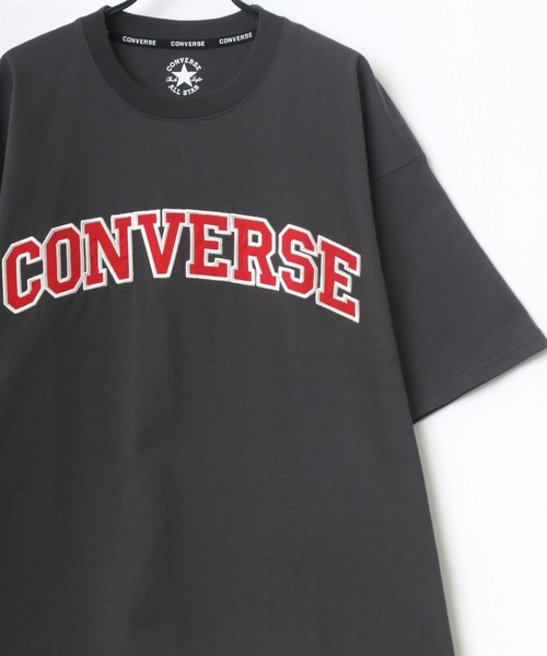CONVERSE(コンバース)の「CONVERSE/コンバース ビッグシルエット カレッジロゴ アップリケ刺繍 Tシャツ(Tシャツ/カットソー・メンズ・ホワイト/ネイビー/グリーン/スミクロ・LL/M/L)」の8枚目の写真