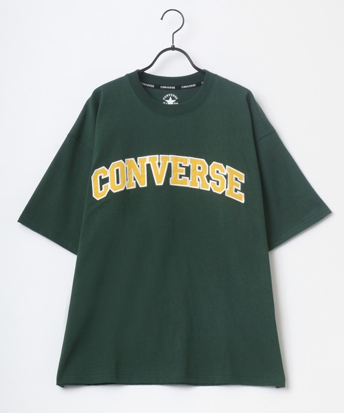 CONVERSE(コンバース)の「CONVERSE/コンバース ビッグシルエット カレッジロゴ アップリケ刺繍 Tシャツ(Tシャツ/カットソー・メンズ・ホワイト/ネイビー/グリーン/スミクロ・LL/M/L)」の13枚目の写真
