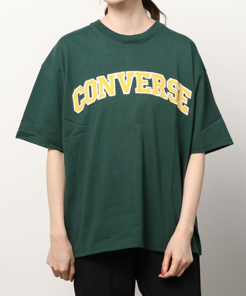 CONVERSE(コンバース)の「CONVERSE/コンバース ビッグシルエット カレッジロゴ アップリケ刺繍 Tシャツ(Tシャツ/カットソー・メンズ・ホワイト/ネイビー/グリーン/スミクロ・LL/M/L)」の22枚目の写真