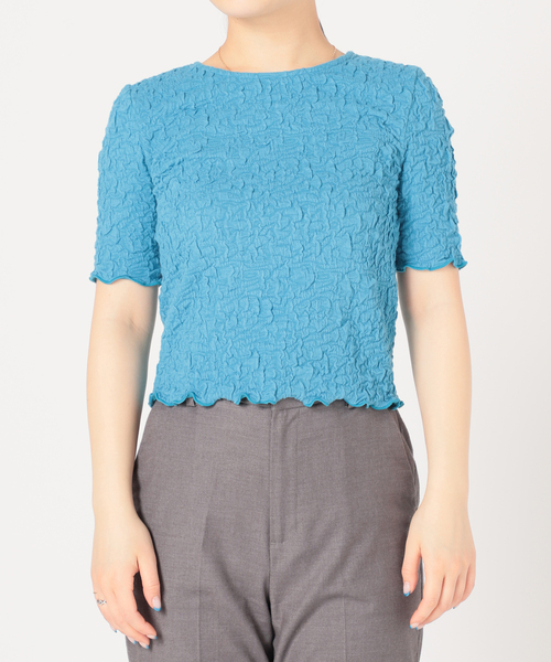 JOINT WORKS（ジョイントワークス）の「J-シャーリングクロップトップス（Tシャツ/カットソー・レディース・サックスブルー/グリーン/ホワイト/ブラック・FREE）」の9枚目の写真