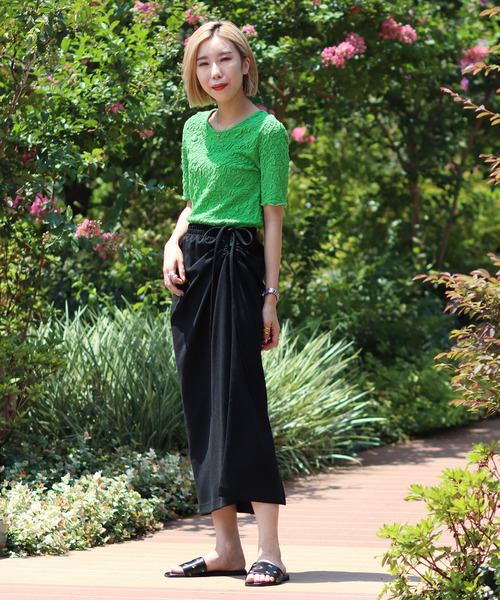 JOINT WORKS（ジョイントワークス）の「J-シャーリングクロップトップス（Tシャツ/カットソー・レディース・サックスブルー/グリーン/ホワイト/ブラック・FREE）」の16枚目の写真