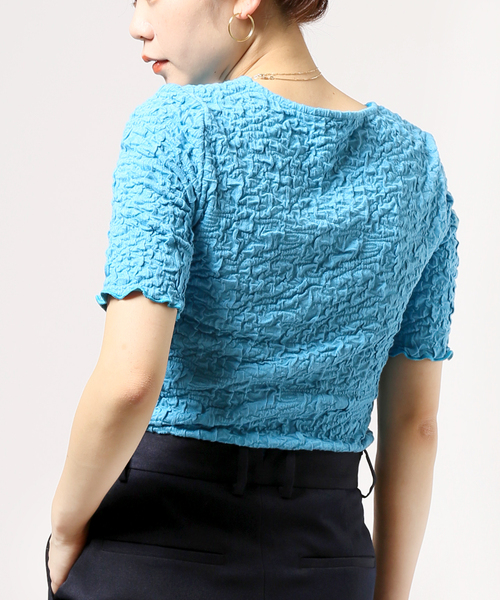 JOINT WORKS（ジョイントワークス）の「J-シャーリングクロップトップス（Tシャツ/カットソー・レディース・サックスブルー/グリーン/ホワイト/ブラック・FREE）」の18枚目の写真