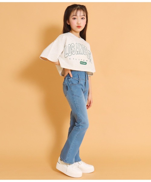 ANAP GｉRL（アナップガール）の「ハイウエストフレアパンツ（その他パンツ・キッズ・ブラック/ライトブルー・XS/M/S）」の3枚目の写真