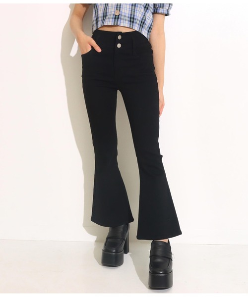 ANAP GｉRL（アナップガール）の「ハイウエストフレアパンツ（その他パンツ・キッズ・ブラック/ライトブルー・XS/M/S）」の12枚目の写真