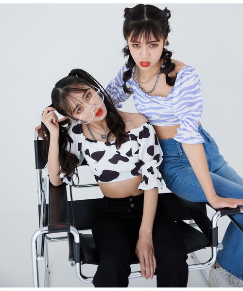 ANAP GｉRL（アナップガール）の「ハイウエストフレアパンツ（その他パンツ・キッズ・ブラック/ライトブルー・XS/M/S）」の16枚目の写真