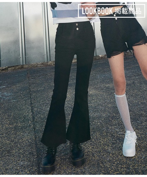 ANAP GｉRL（アナップガール）の「ハイウエストフレアパンツ（その他パンツ・キッズ・ブラック/ライトブルー・XS/M/S）」の22枚目の写真