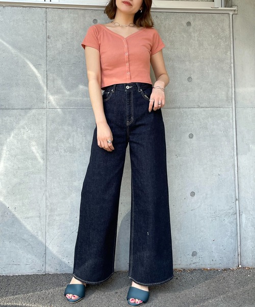 SPIRALGIRL（スパイラルガール）の「オフショルリブトップス（Tシャツ/カットソー・レディース・ブラック/オレンジ/キャメル・FREE）」の20枚目の写真