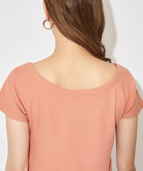 SPIRALGIRL（スパイラルガール）の「オフショルリブトップス（Tシャツ/カットソー・レディース・ブラック/オレンジ/キャメル・FREE）」の13枚目の写真