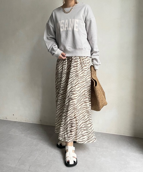 DouDou(ドゥドゥ)の「INSANE ロゴスウェット(Tシャツ/カットソー・レディース・ホワイト/グレイッシュベージュ・FREE)」の16枚目の写真