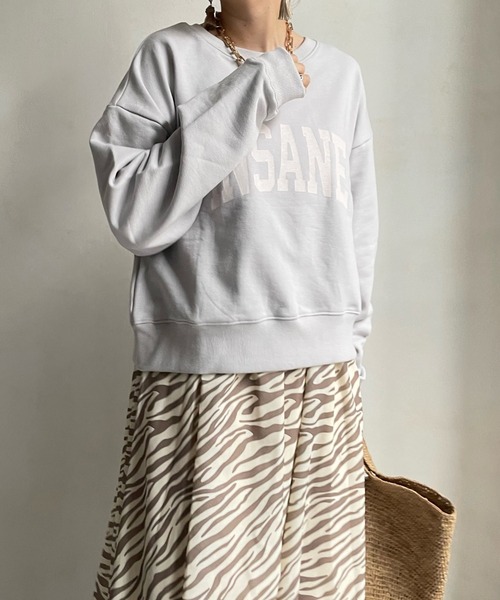 DouDou(ドゥドゥ)の「INSANE ロゴスウェット(Tシャツ/カットソー・レディース・ホワイト/グレイッシュベージュ・FREE)」の18枚目の写真