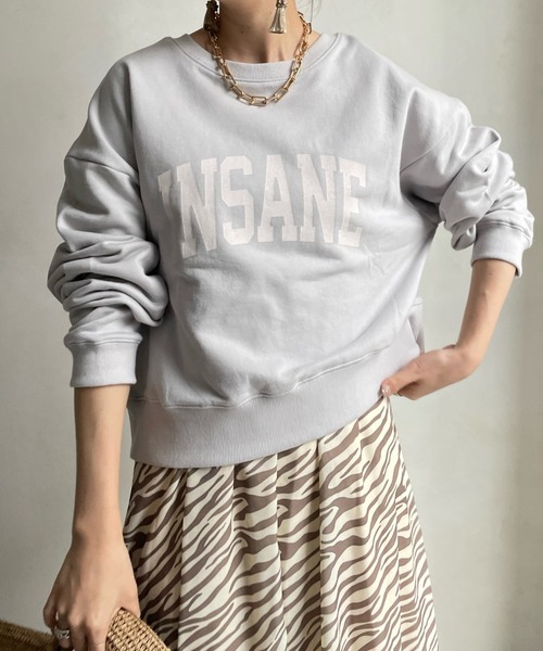 DouDou(ドゥドゥ)の「INSANE ロゴスウェット(Tシャツ/カットソー・レディース・ホワイト/グレイッシュベージュ・FREE)」の19枚目の写真