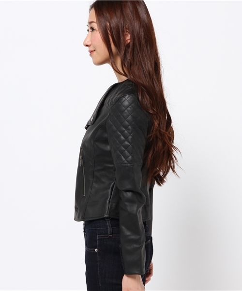 adidas Originals（アディダスオリジナルス）の「ウィメンズ アディダス バイカージャケット ライダース風 adidas BIKER JACKET M30478（ライダースジャケット・レディース・ブラック・SMALL/MEDIUM）」の3枚目の写真