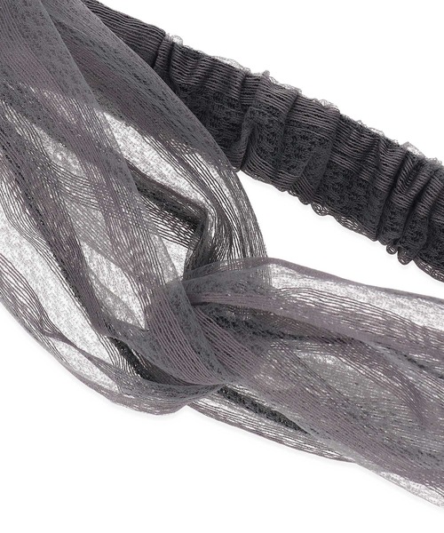 ROPE' PICNIC（ロペピクニック）の「オーガンジーレースヘアターバン（ヘアバンド・レディース・チャコールグレー/ベージュ系その他・FREE）」の4枚目の写真